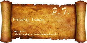 Pataky Tamás névjegykártya